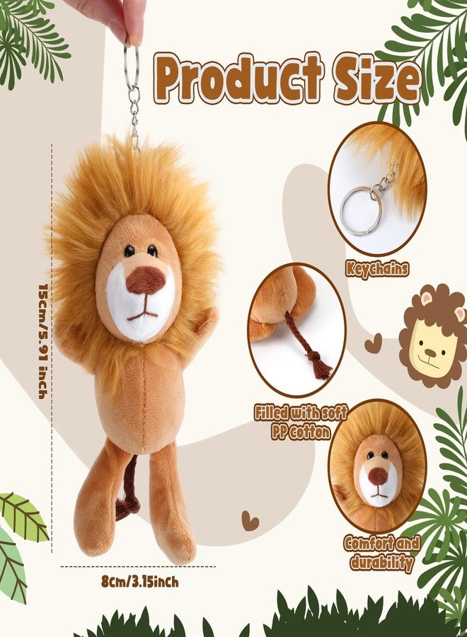 Blueweenly 24 Pieces Lion Plush Keychain Bulk 6 Inch Stuffed Animal Lion Toy Soft Cute Plushier Keychains for Birthday Gift Shower Nursery Decor Party Favors - Image 2